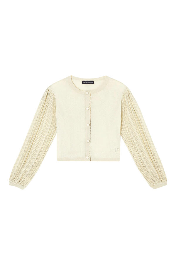 Kids Metallic Thread Detail Knit Cardigan