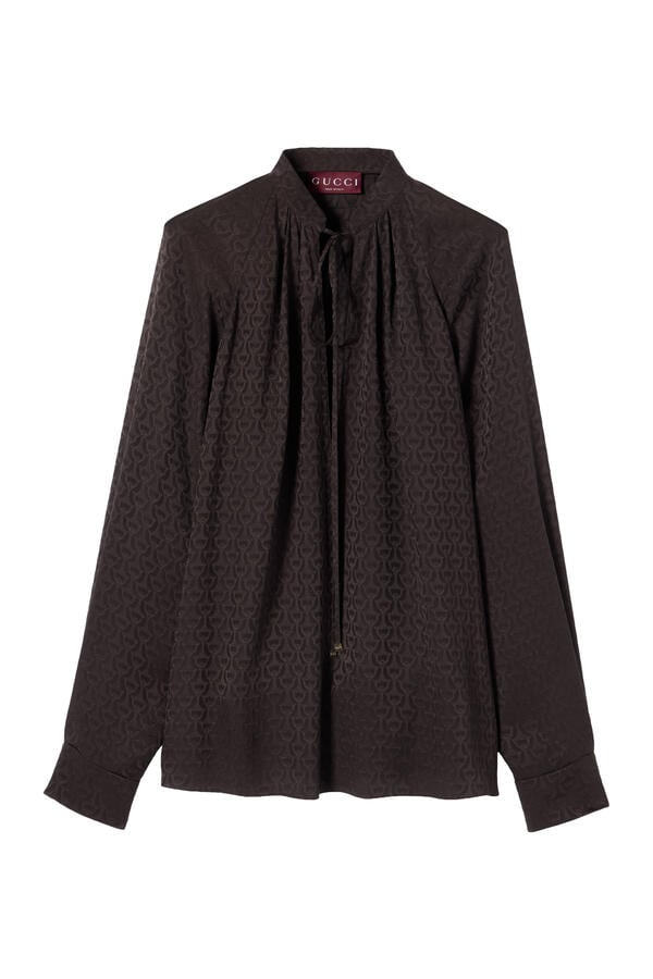 Horsebit Silk Jacquard Shirt