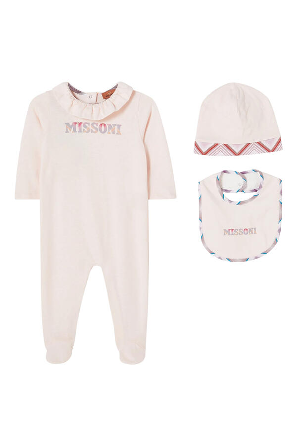 Kids Logo Collar Babygrow, Hat & Bib Set 