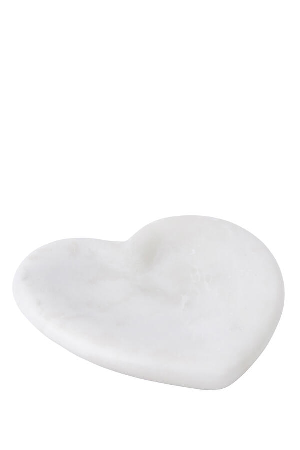 White Marble Heart Dish