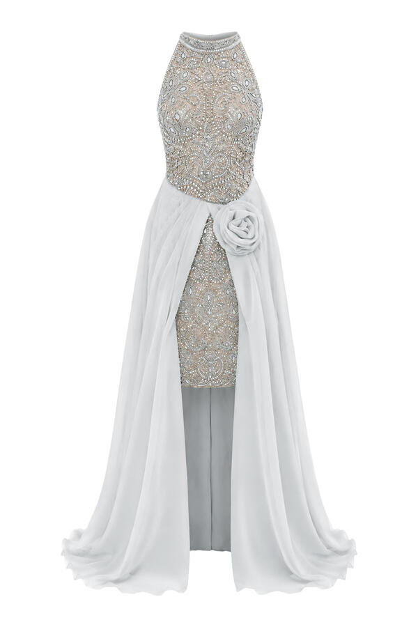 Strapless Floral Fit and Flare Dress