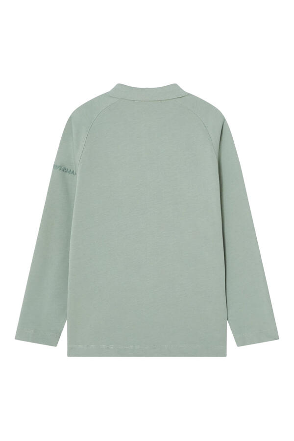 Kids Text Logo Long-Sleeve Polo Shirt 