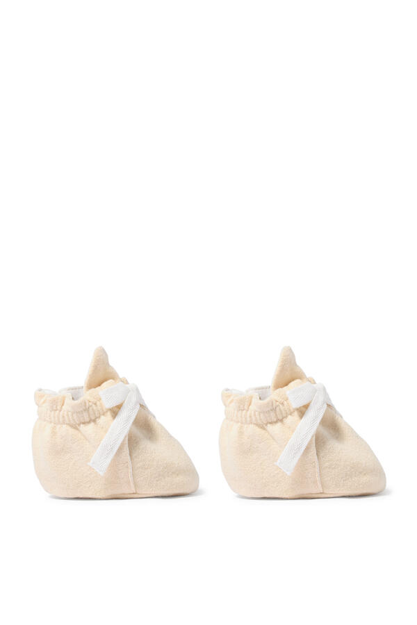 Kids Soft Bear Fabric Booties with Bow