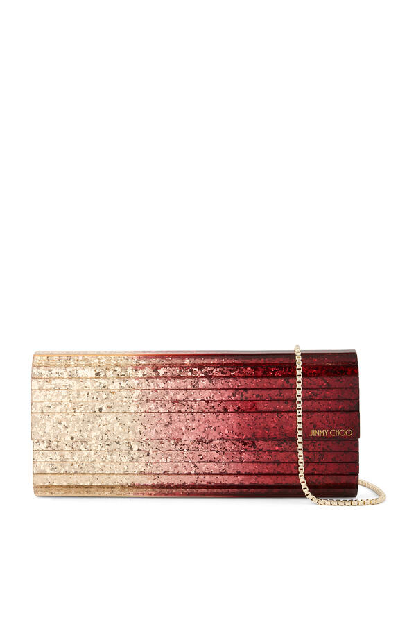 Sweetie Metallic Dégradé Glitter Plexi Clutch Bag