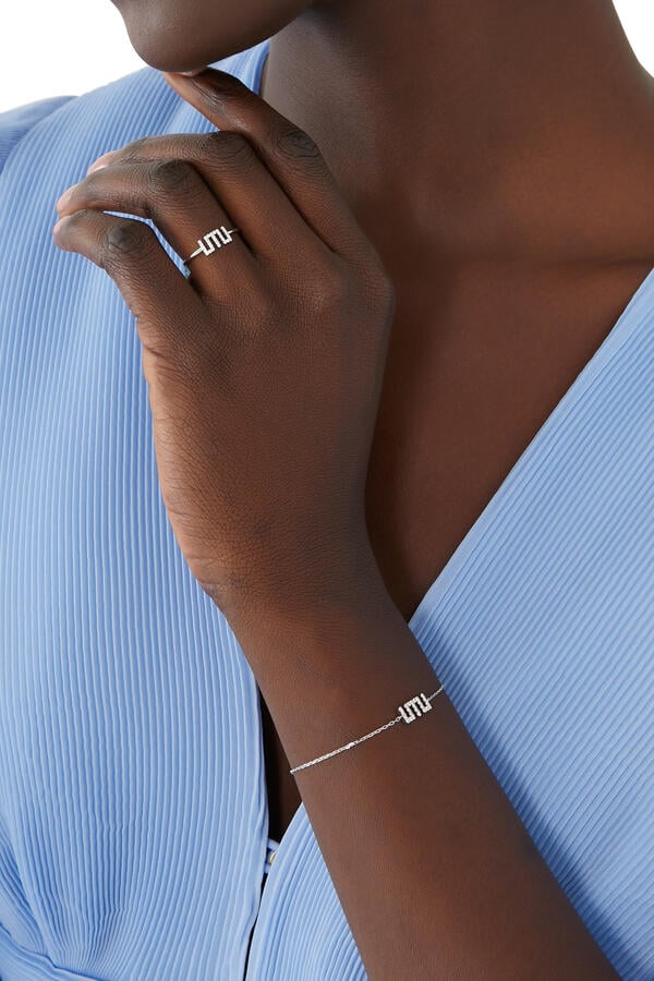 Allah Small Ring, 18k White Gold & Diamonds