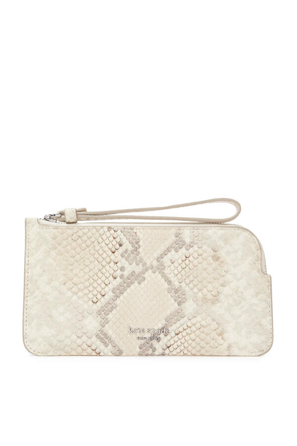Snake Embossed Zippy Wristlet