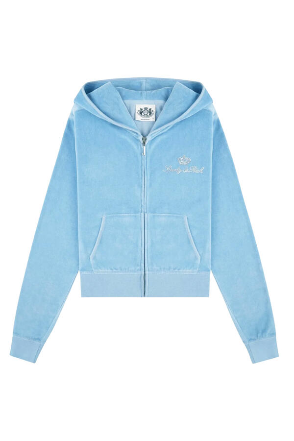 Juicy Script Velour Zip Hoodie