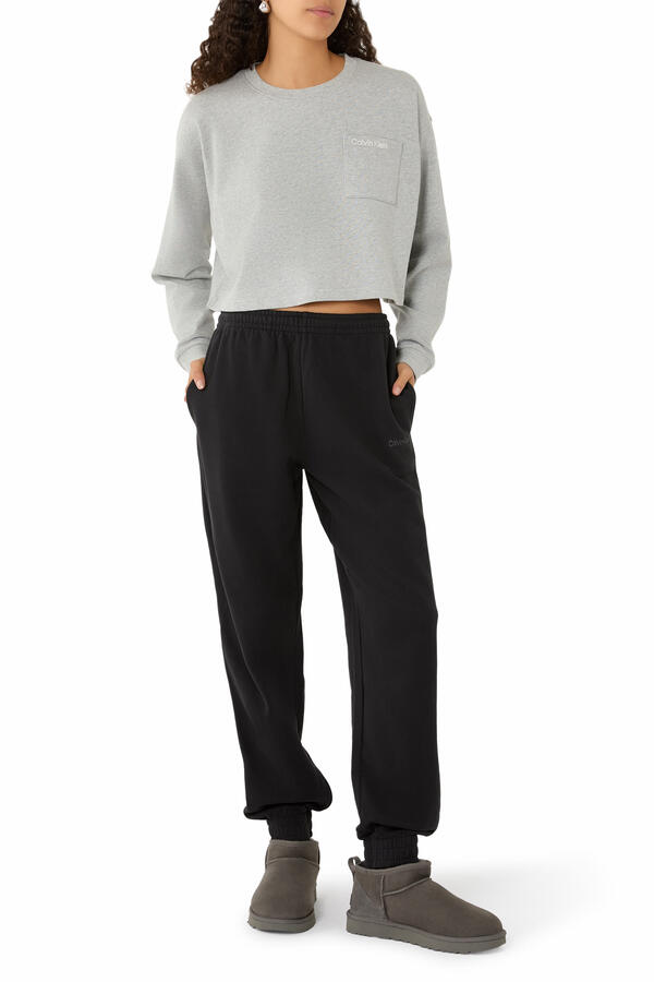 Logo Cotton Jersey Cropped Lounge Top