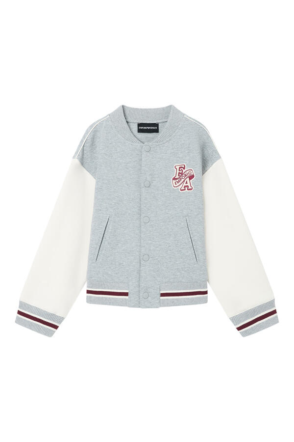 Kids Contrasting Sleeves Varsity Sweatshirt