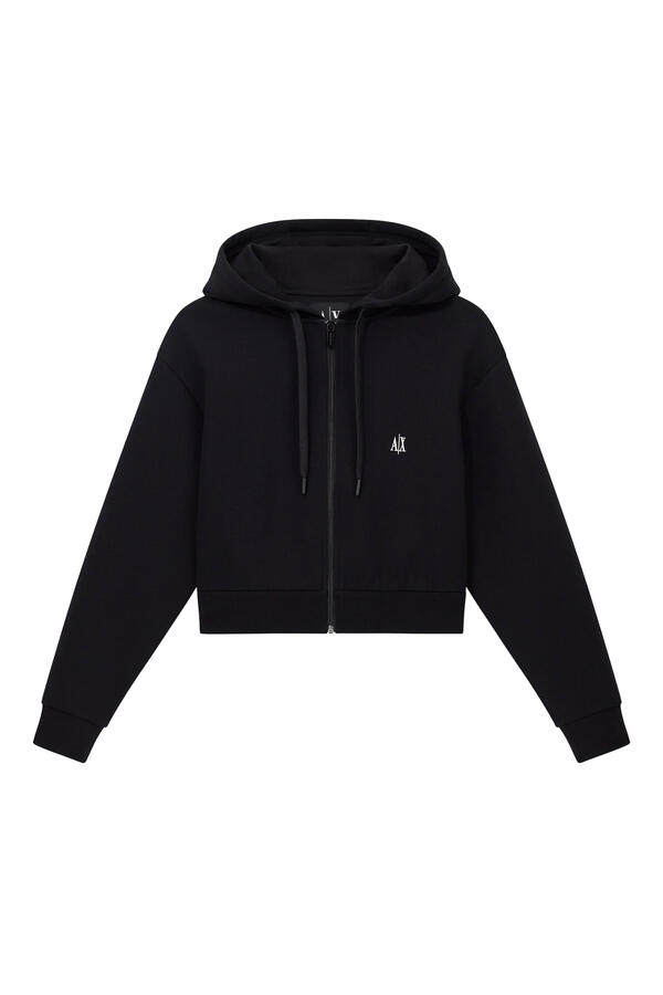 AX Logo Stretch Bonded Cotton Sweatshirt