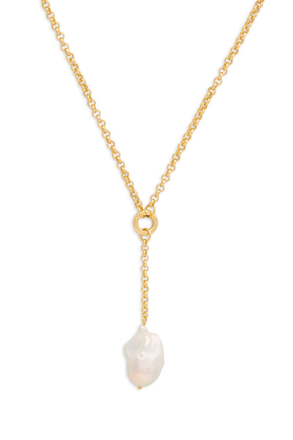 Jane Necklace, Gold-plated Silver & Baroque Pearl