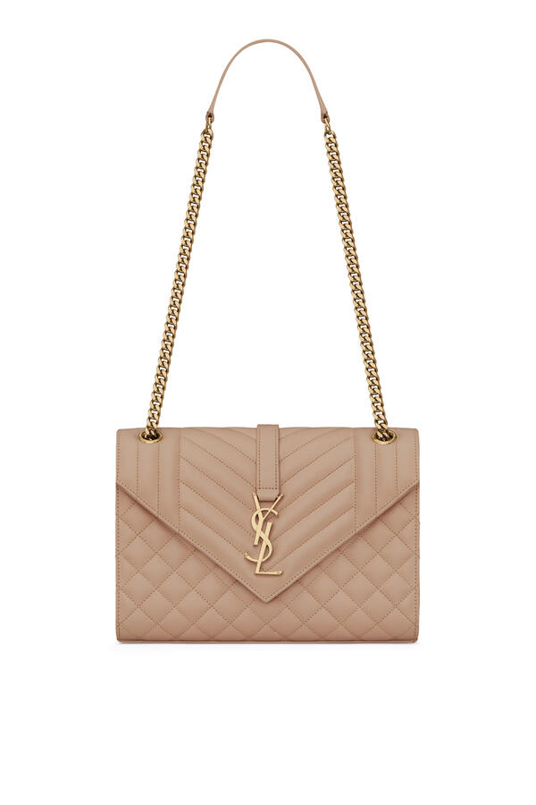 Enveloppe Medium Bag In Mix Matelassé Grain De Poudre Embossed Leather
