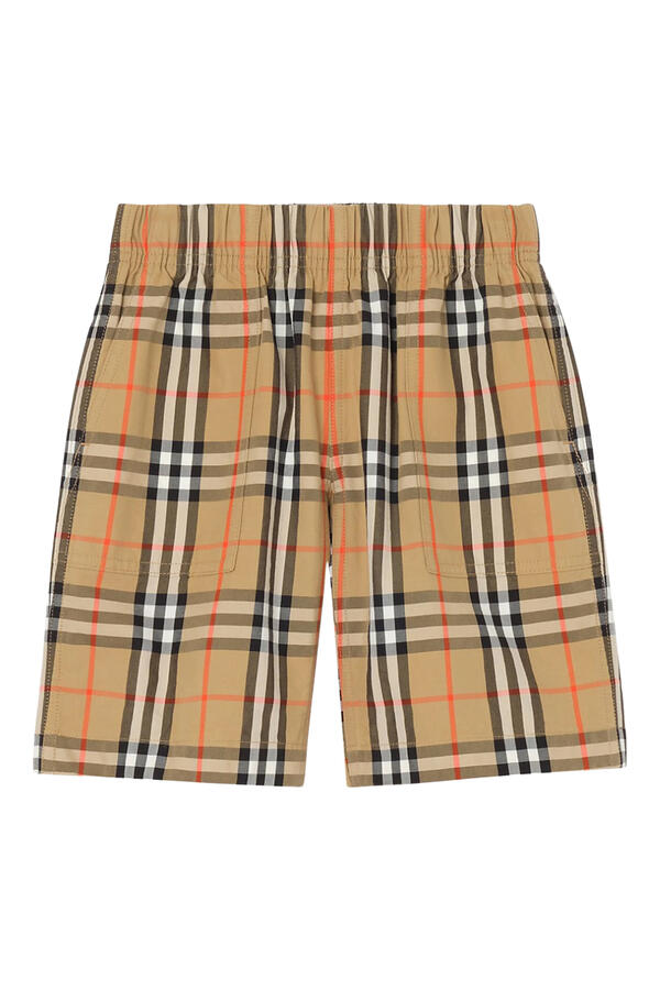 Kids Check Cotton Cargo Shorts