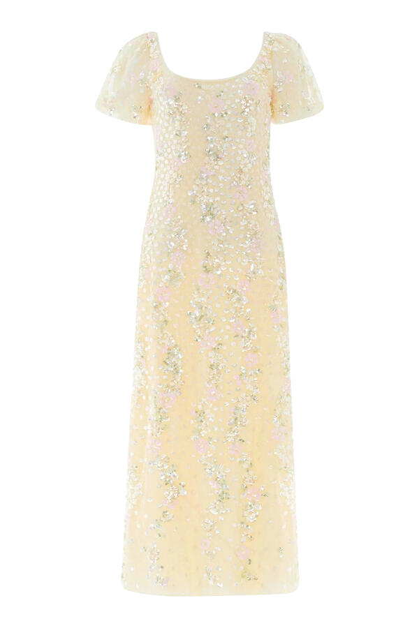 Confetti Puff Sleeve Ankle Gown