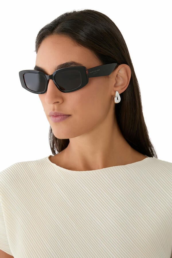 Logo Lettering Rectangle-Frame Sunglasses