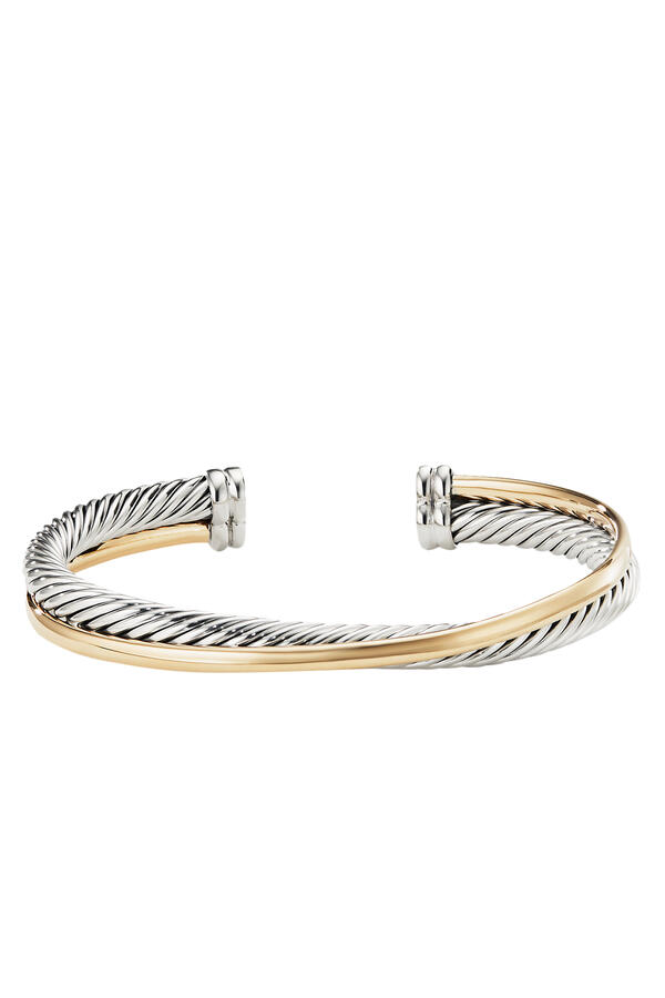 Crossover Bracelet, 18K Yellow Gold & Sterling Silver
