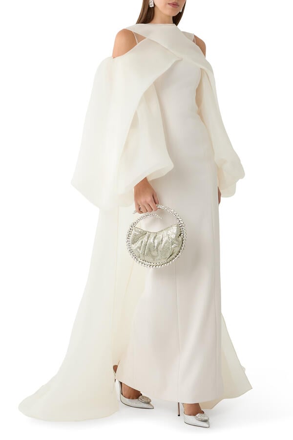 Crepe-Organza Dress