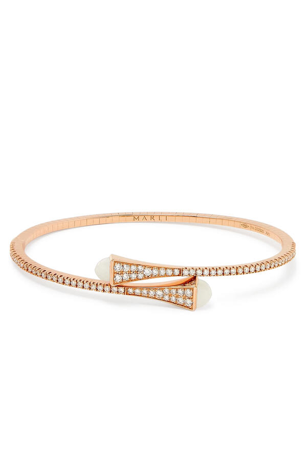 Cleo Slim Slip-On Bracelet, 18k Rose Gold & Diamonds