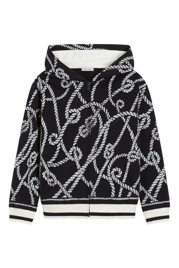 Kids Cotton Hoodie with Marina Print 