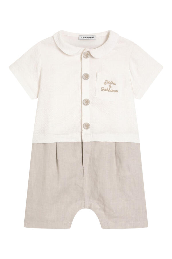 Kids Linen Romper with Embroidery 