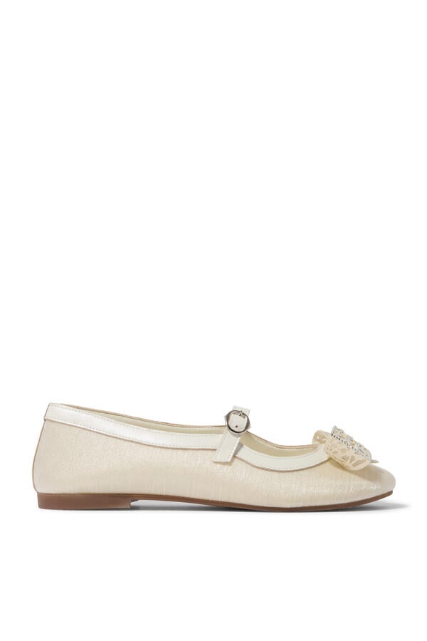 Kids Bow Crystal-Embellished Ballerinas