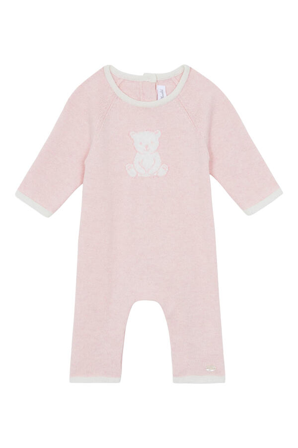 Kids Teddy Bear Embroidery Long Jumpsuit