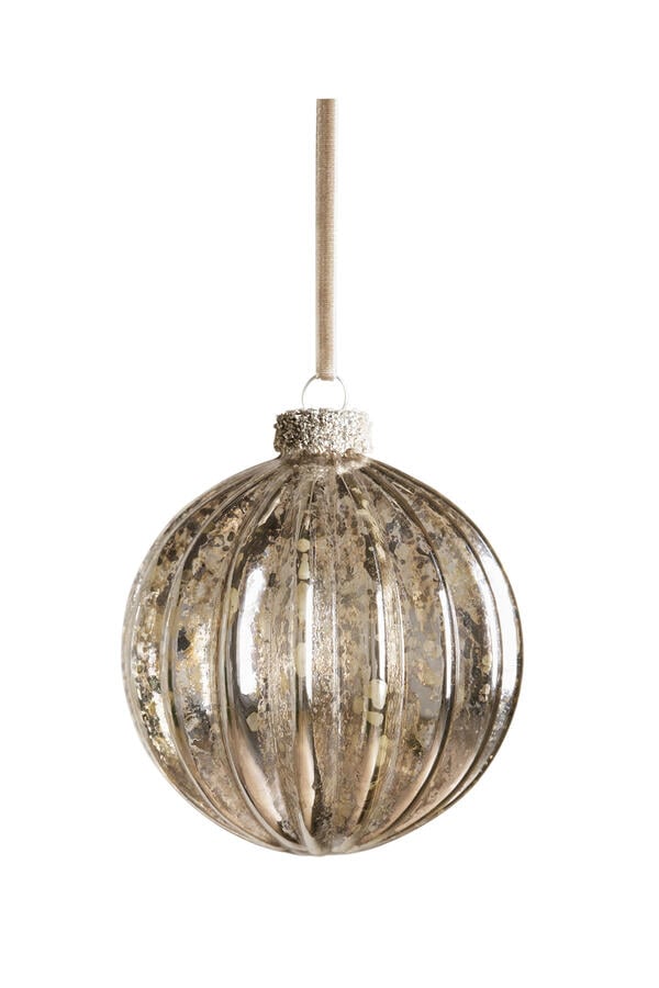 Mercury Ribbed Bauble Ornament
