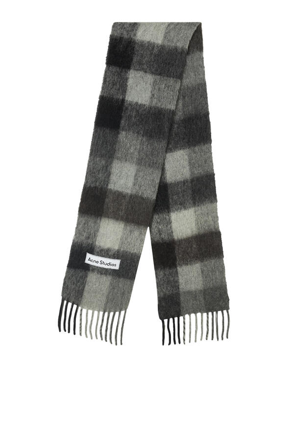 Mohair Checked Scarf
