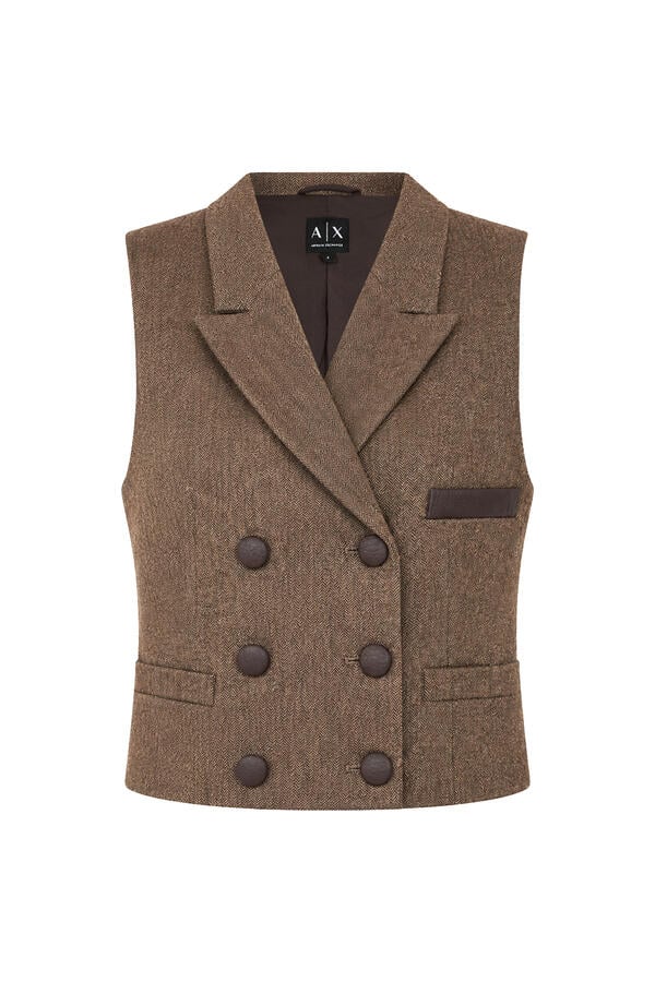 Double-Breasted Herringbone Waistcoat