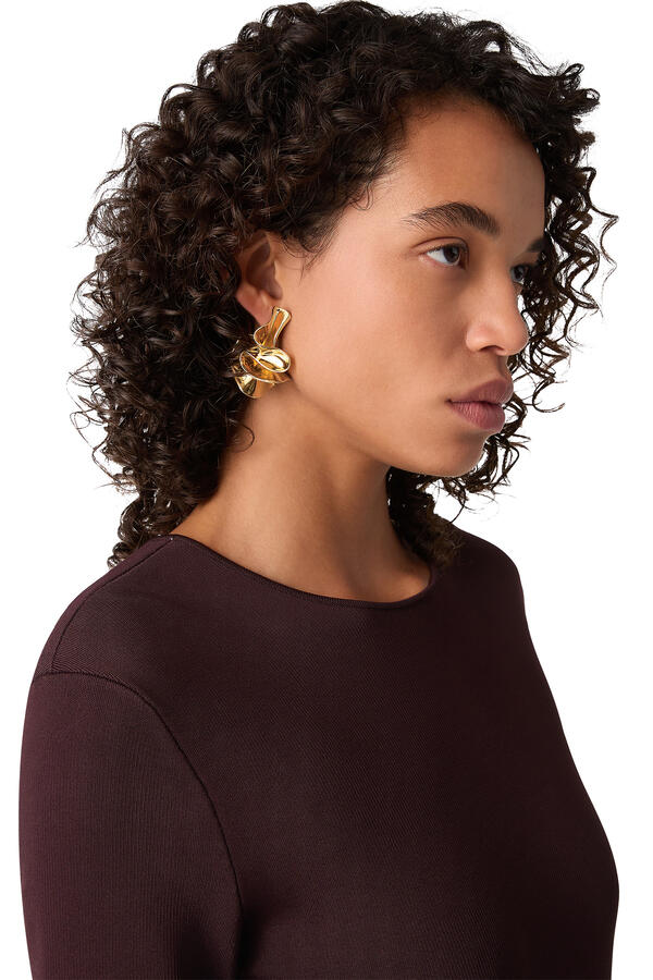 Large Anemone Earrings, 18K Gold-Finish Sterling Silver