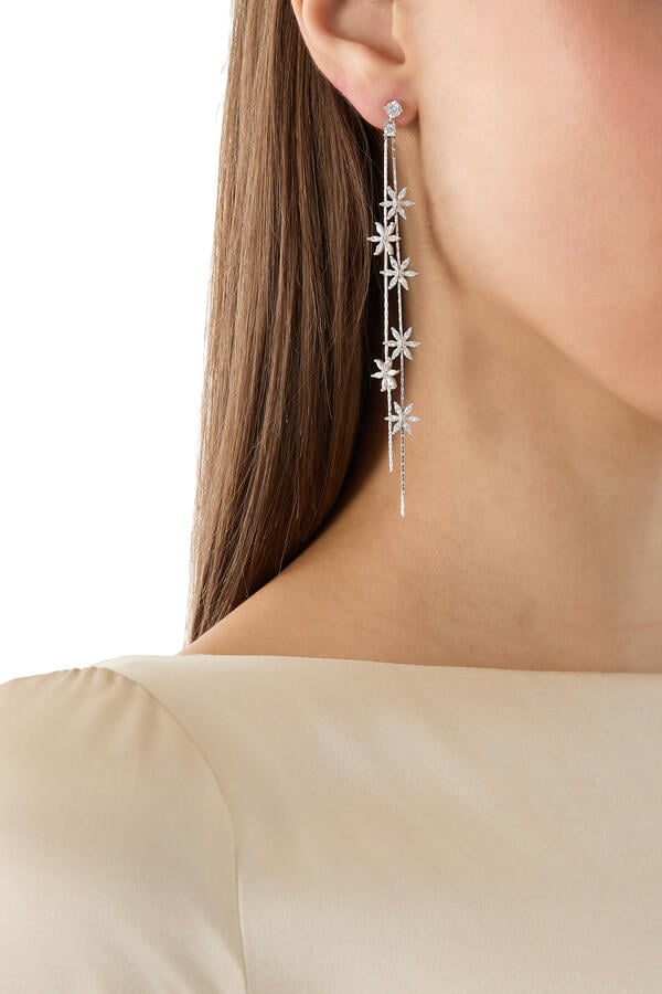 Whisper Earrings, Sterling Silver & Cubic Zirconia