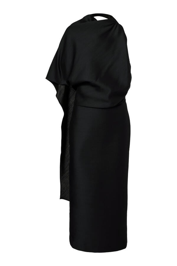 Draped Open Back Dress