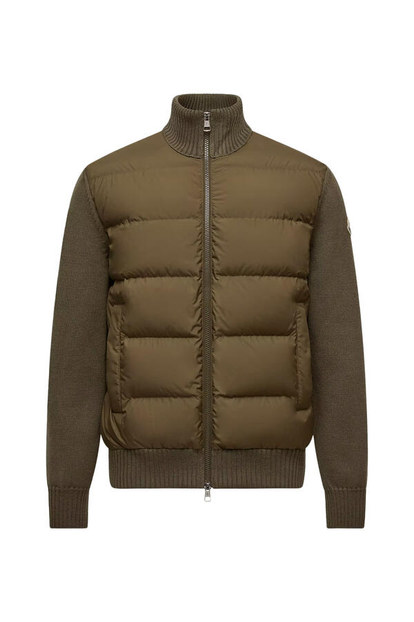 Padded Wool Zip-Up Cardigan