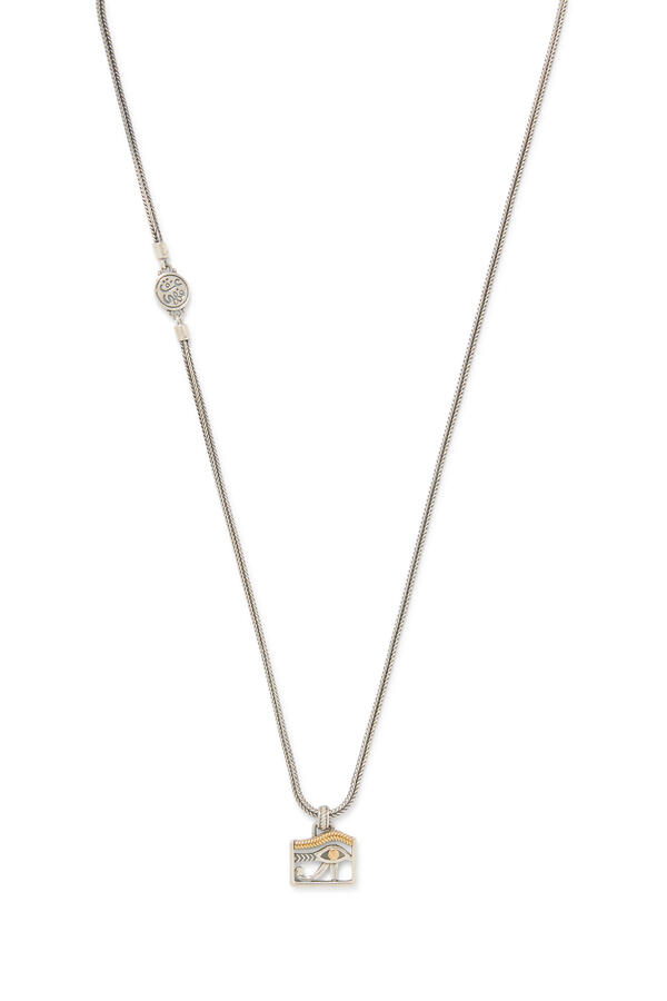 Eye of Horus Necklace, 18K Yellow Gold & Sterling Silver