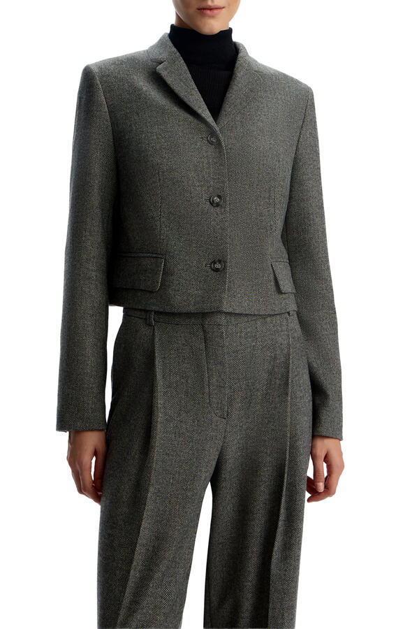  Herringbone Wool-Blend Blazer