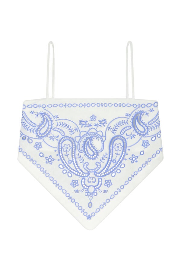 Embroidered Linen Top