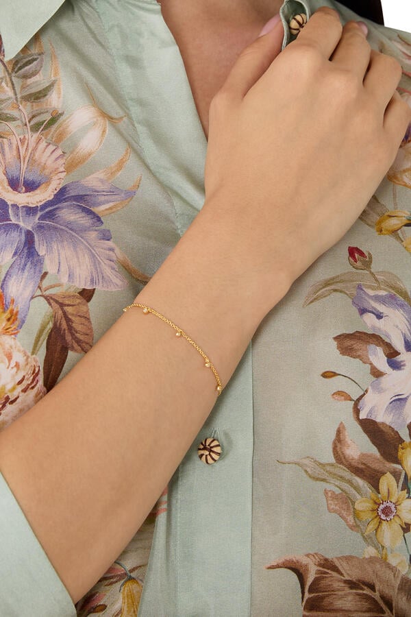  Interstellar Drop Bracelet, 18k Gold Plated Vermeil on Sterling Silver & Cubic Zirconia