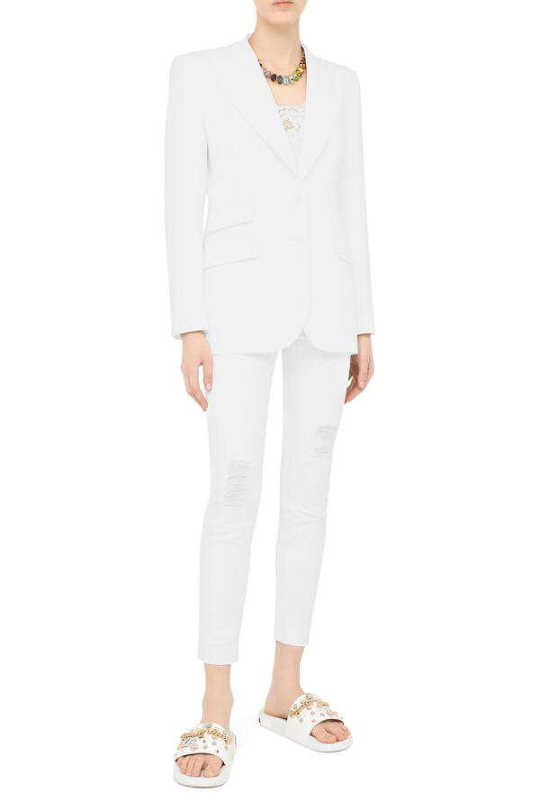 Single-Breasted Woolen Turlington Blazer