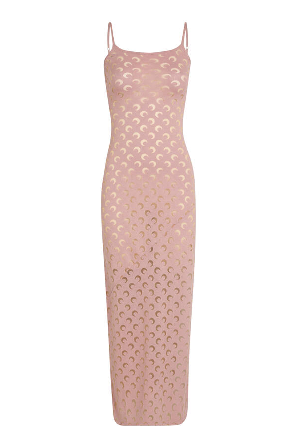 Crescent Moon-Patterned Maxi Dress