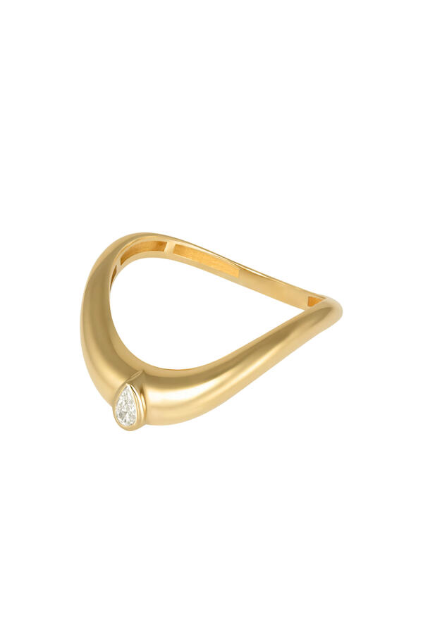 Pear Diamond Drop Boa Ring, 18k Yellow Gold & Diamond