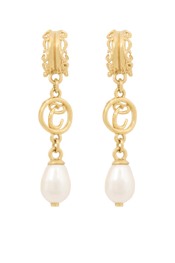 Classy Earrings, Brass & Glass Pearl