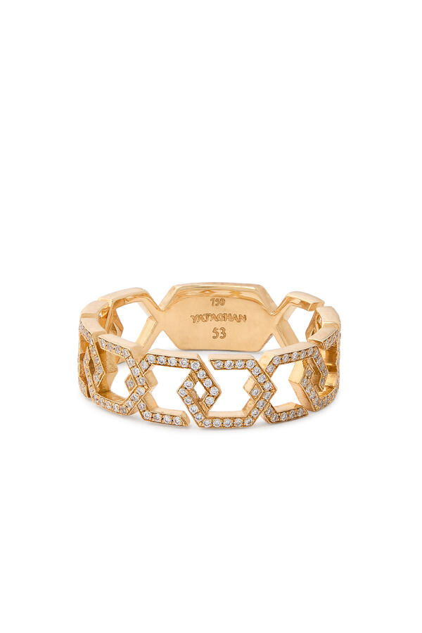  Infinity Eternity Band Ring, 18K Yellow Gold & Diamonds