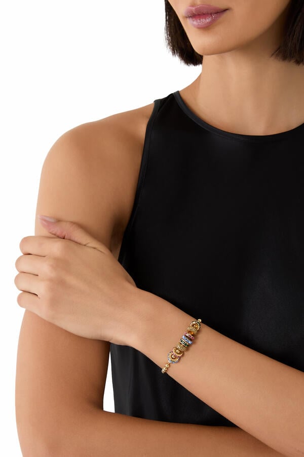 Sloane Bracelet, Brass & Gem Charms