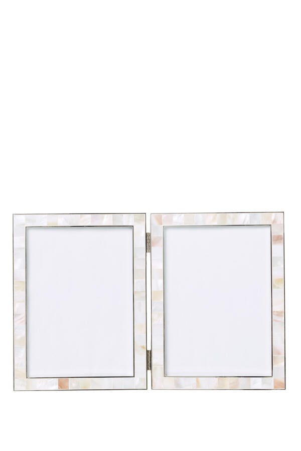 Mother of Pearl Double Hinged Photo Frame, 5"x7"