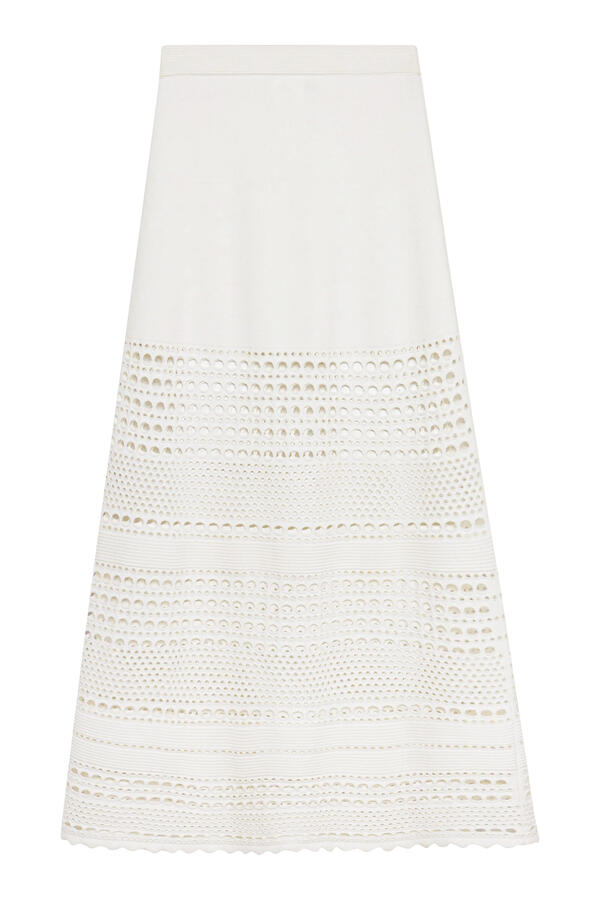 Westly Open Stitch Midi Skirt 