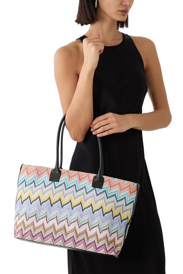 Large Zigzag Raschel Tote Bag 