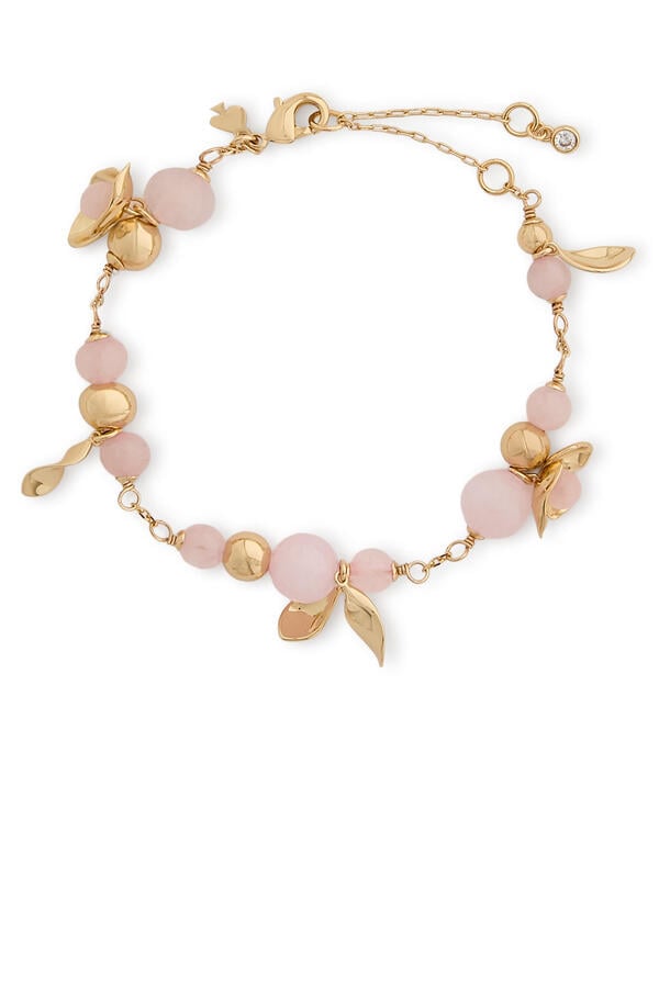 Gilded Garden Line Bracelet, Brass & Glass Stone, Cubic Zirconia