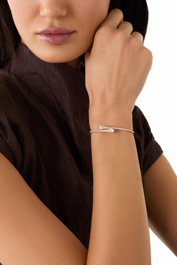 Cleo Slim Slip-On Bracelet, 18k Rose Gold & Diamonds