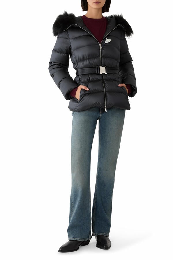 Cupidones Shearling-Trimmed Short Down Jacket