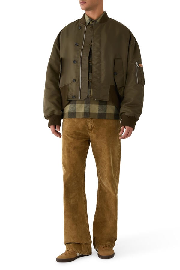 Oversized Tipped Hem Bomber Jacket
